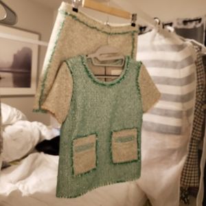 Skirt suit j. Crew size 2 and shirt 6